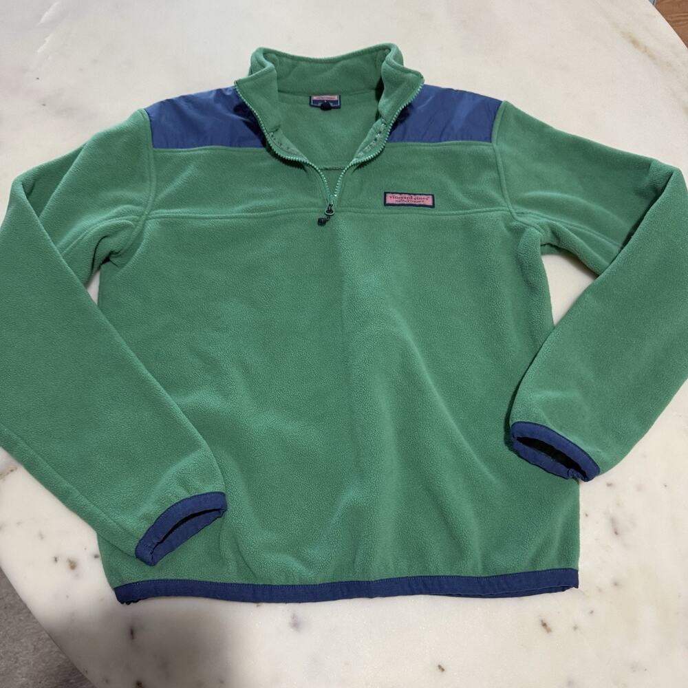 Vineyard Vines 1/4 Zip Fleece Shep Shirt Pullover Sweatshirt Men S Green Outdoor